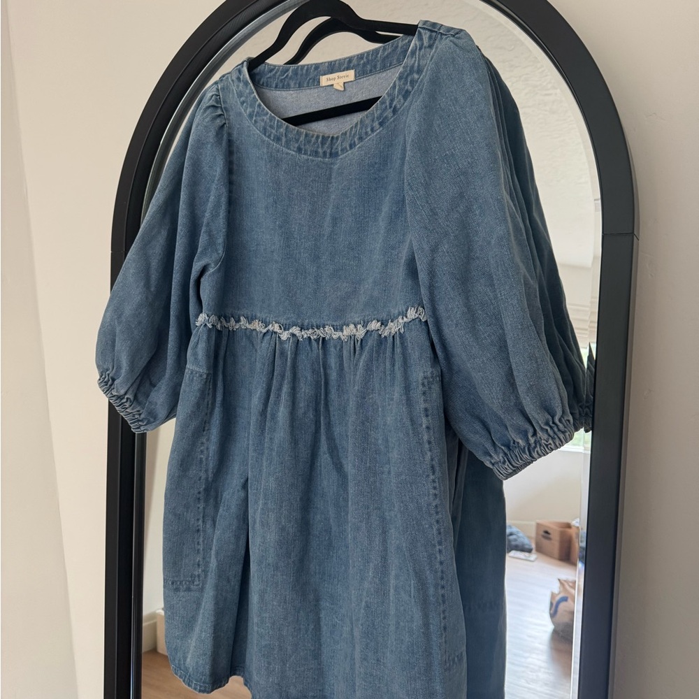 Shop Stevie Denim Puff Sleeve Dress